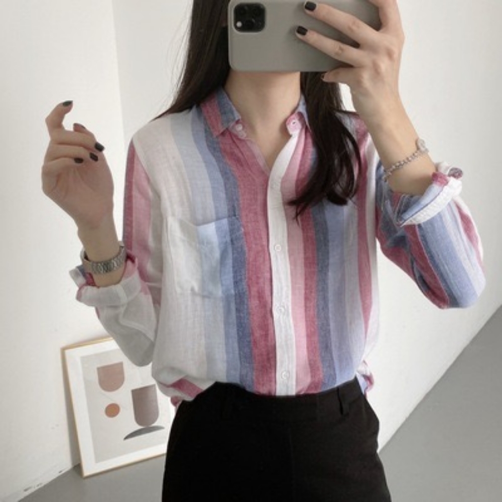 RAILS Charli Shirt Blue Red Stripes